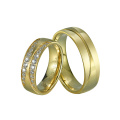 Fashion IP Gold Plated Men′s and Women Couple 316L Stainless Steel Finger Ring Wholesale